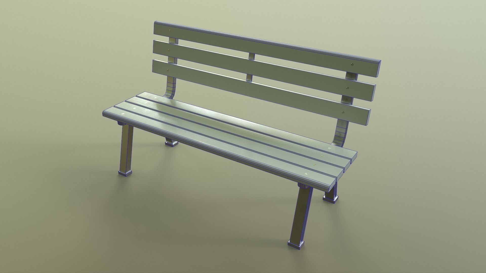 PBR Picnic Table Park Bench Low-poly 3D model_23