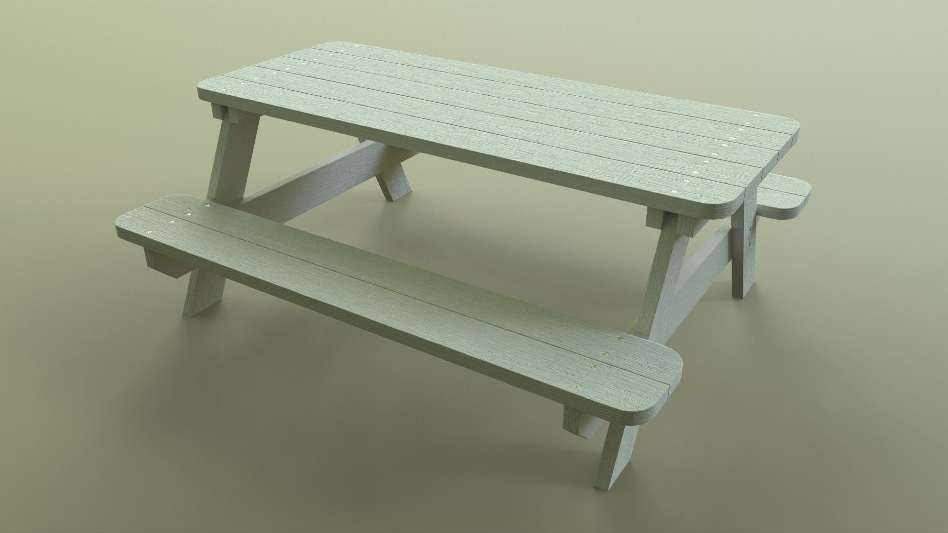 PBR Picnic Table Park Bench Low-poly 3D model_20