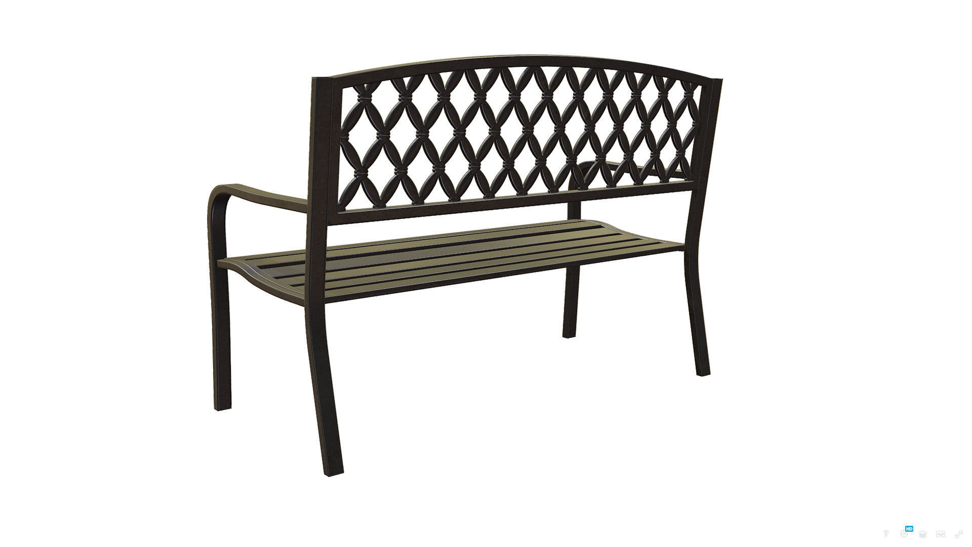 Park Bench 03 - Game-ready - PBR Low-poly Low-poly 3D model_3