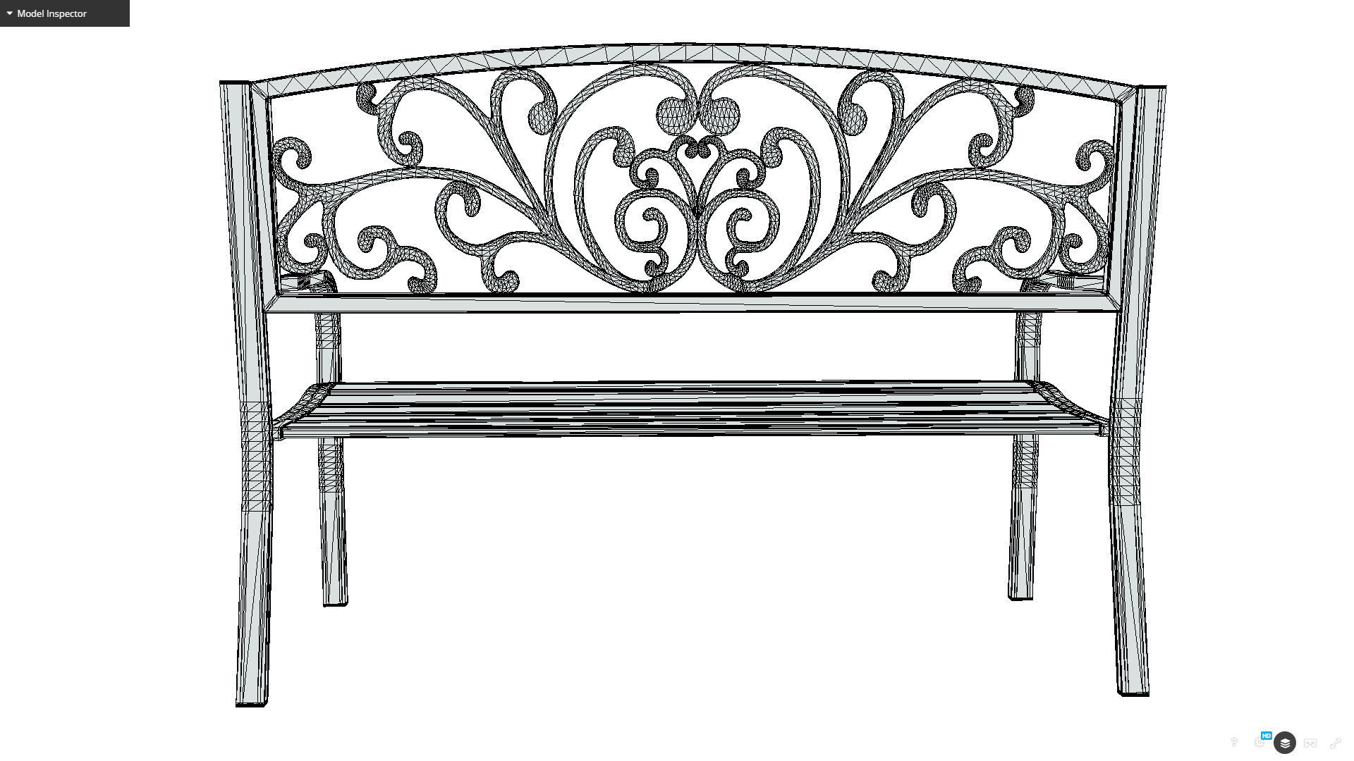 Park Bench 03 - Game-ready - PBR Low-poly Low-poly 3D model_8