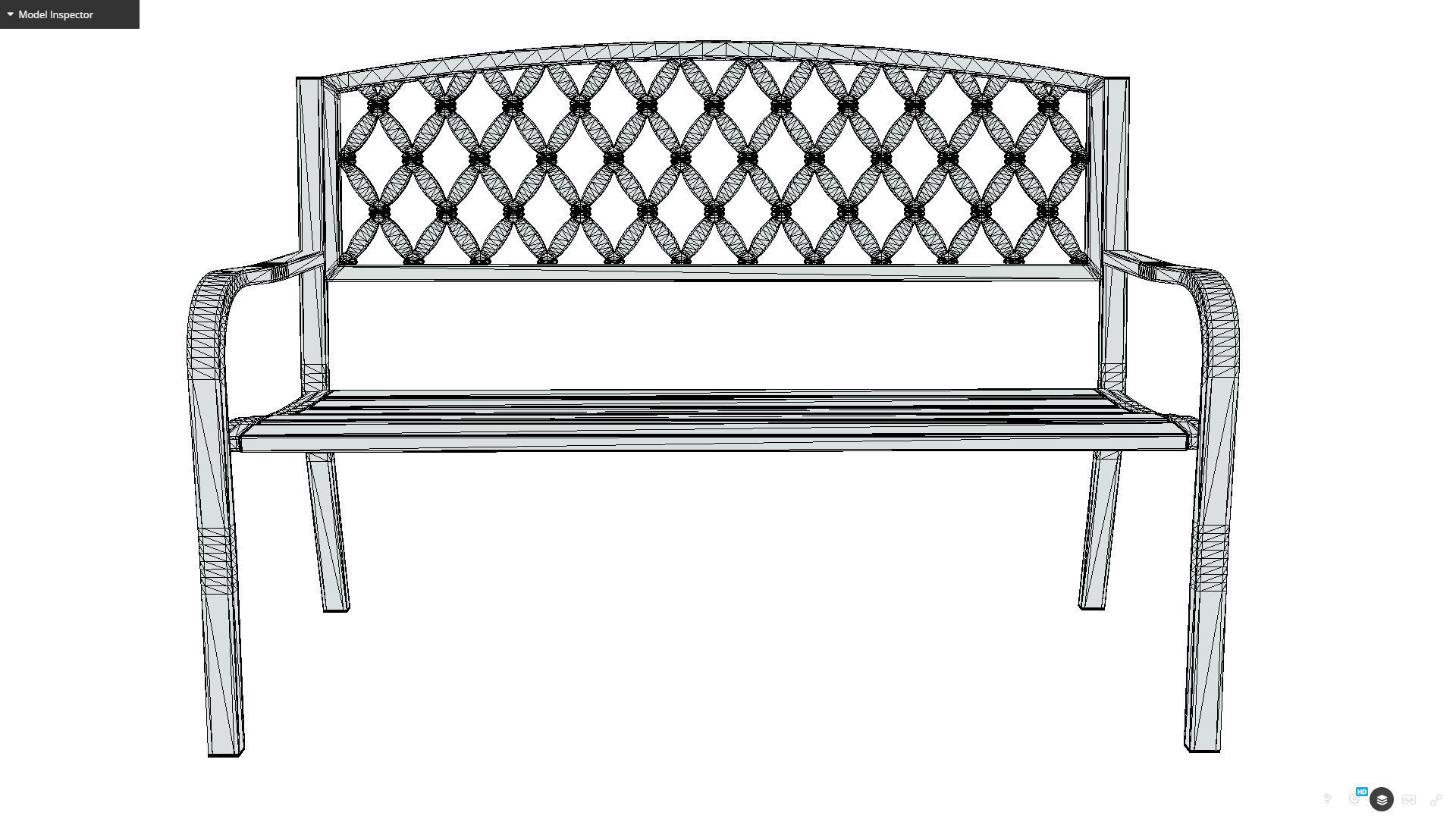 Park Bench 03 - Game-ready - PBR Low-poly Low-poly 3D model_6