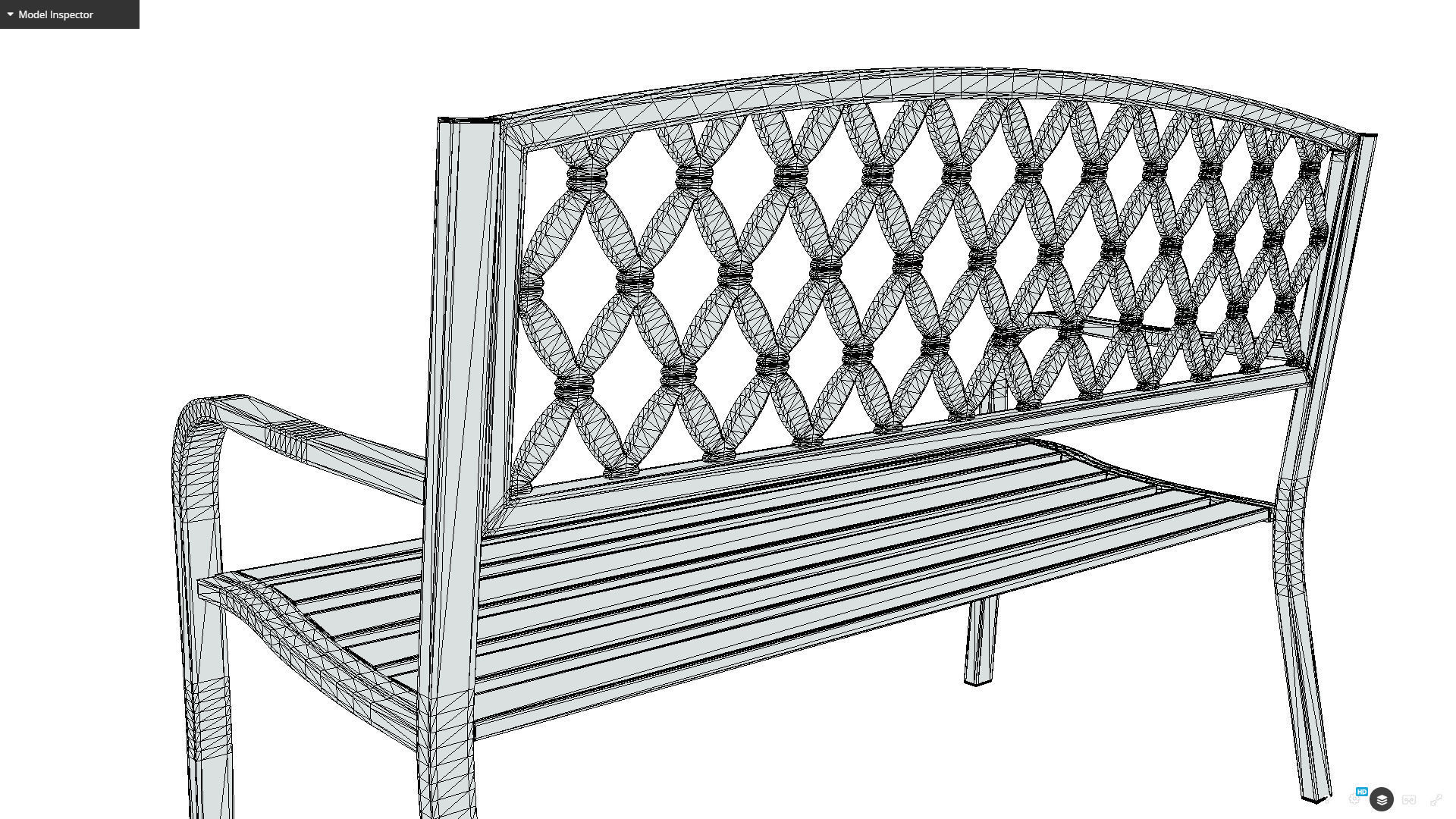Park Bench 03 - Game-ready - PBR Low-poly Low-poly 3D model_7