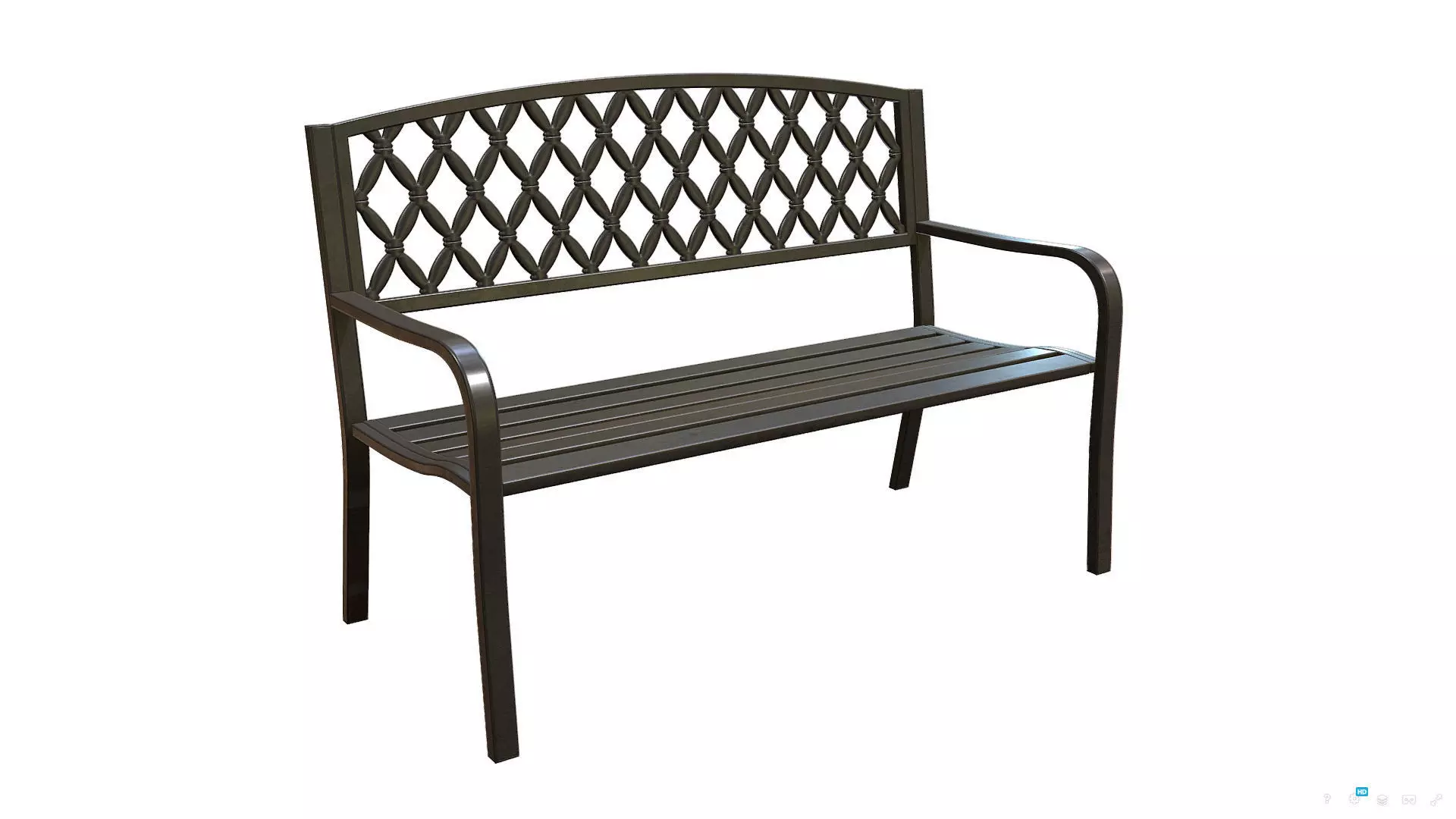 Park Bench 03 - Game-ready - PBR Low-poly Low-poly 3D model_0