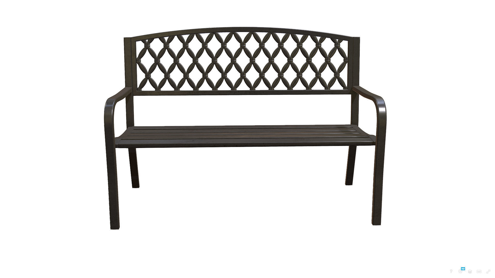 Park Bench 03 - Game-ready - PBR Low-poly Low-poly 3D model_1