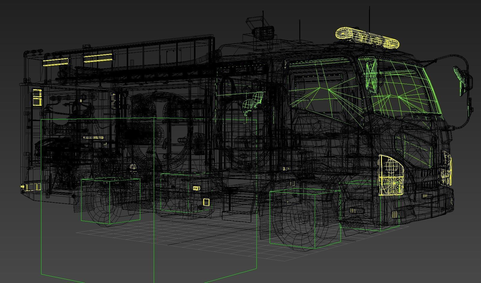 Japanese Fire Truck  3D Model - Unity Ready  3D model 3D model_5