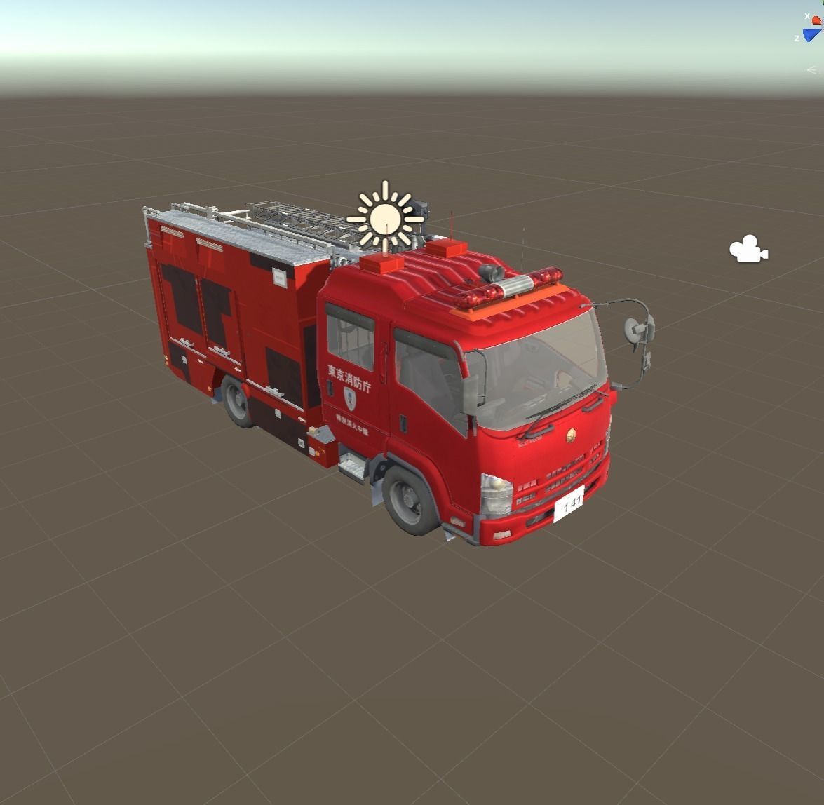 Japanese Fire Truck  3D Model - Unity Ready  3D model 3D model_1