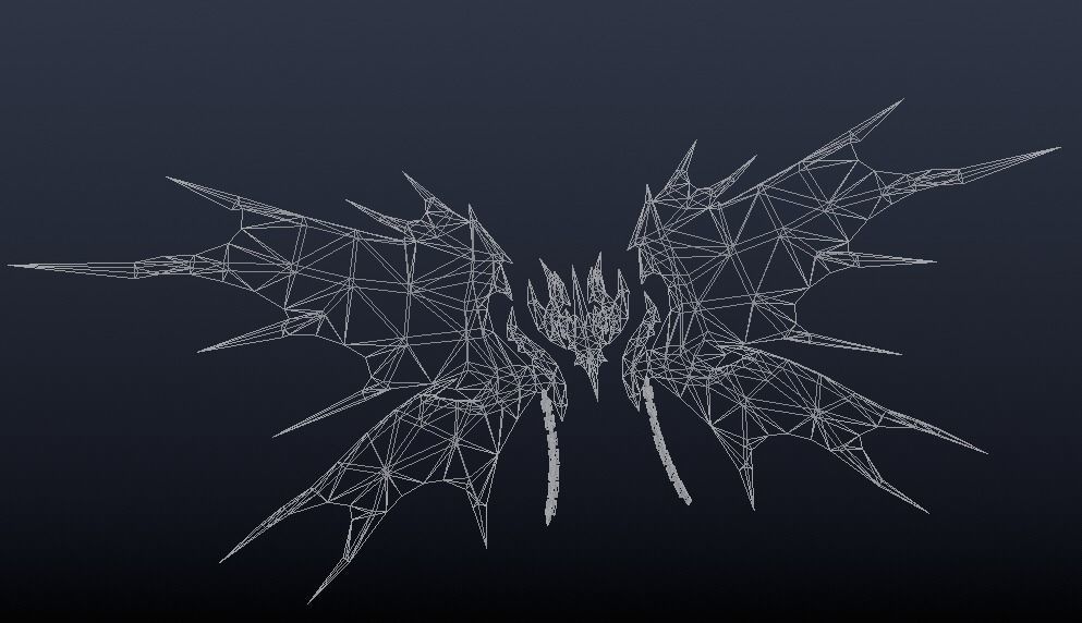 Futuristic Fire Wing Low-poly 3D model_3