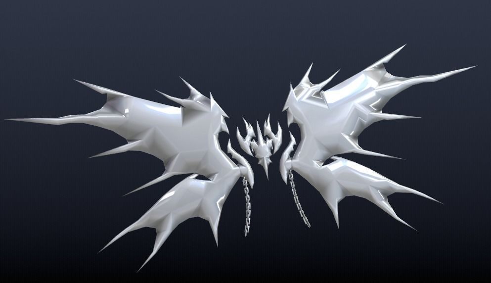 Futuristic Fire Wing Low-poly 3D model_2