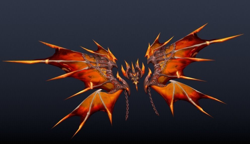 Futuristic Fire Wing Low-poly 3D model_4