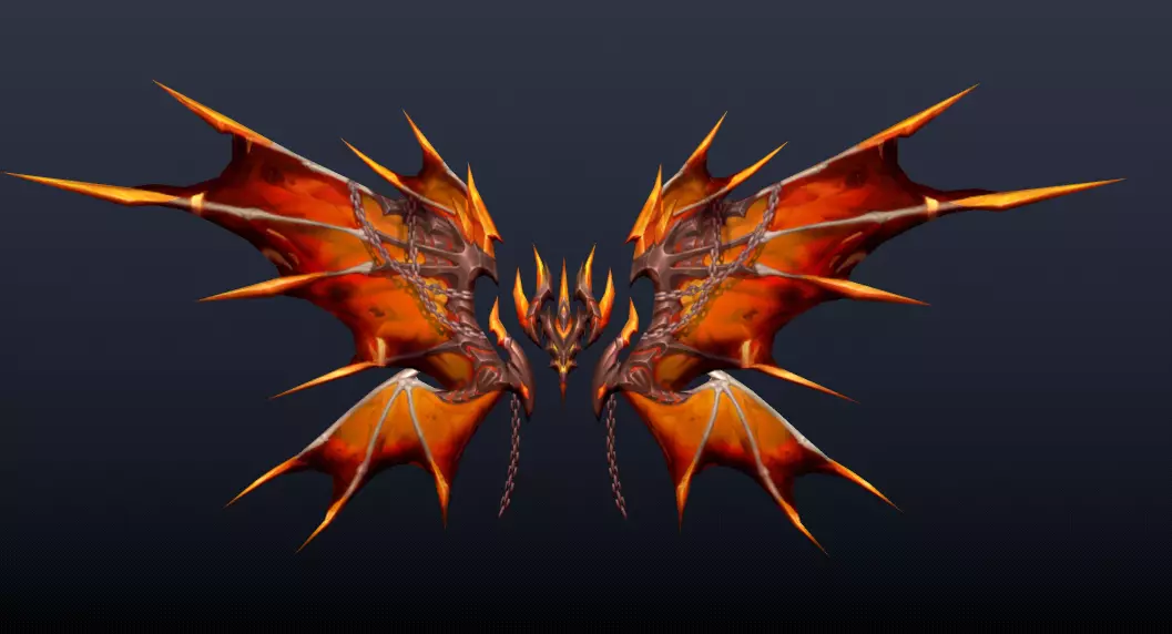 Futuristic Fire Wing Low-poly 3D model_0