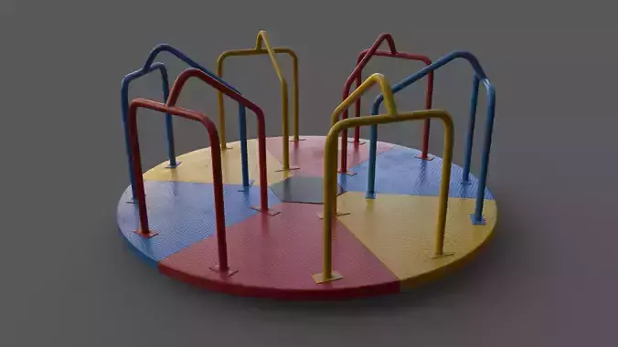 PBR Merry Go Round Roundabout A Low-poly 3D model