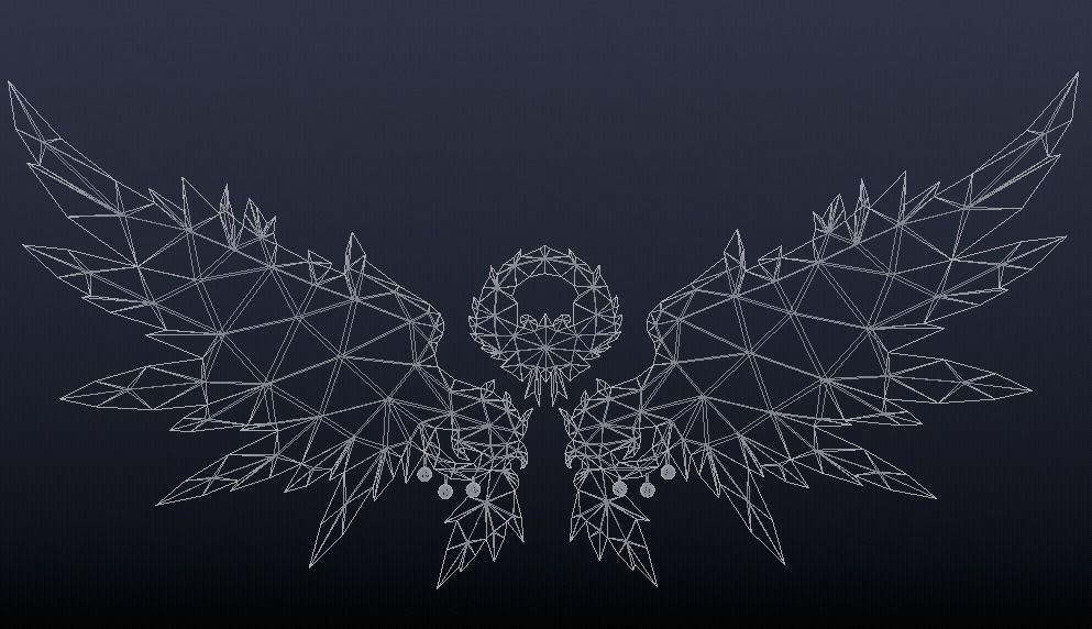 Futuristic Wing Low-poly 3D model_7