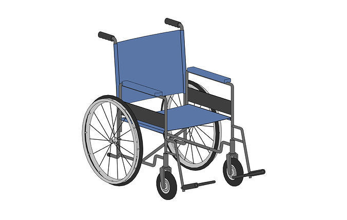 Wheelchair with and without person - Revit family  Low-poly 3D model