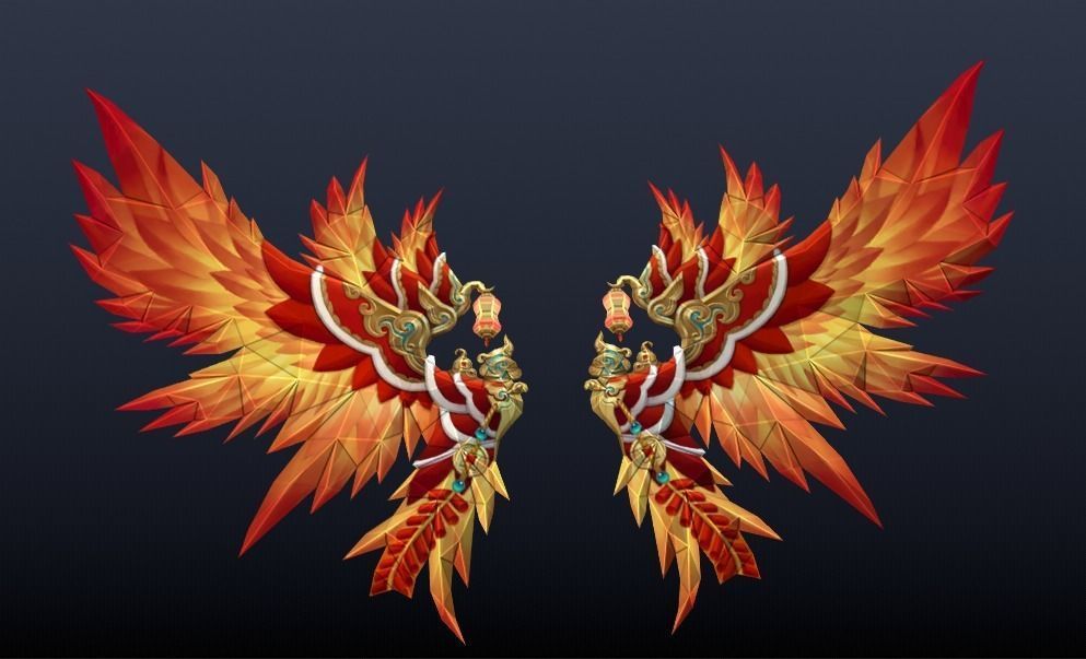 Futuristic Wing Low-poly 3D model_1