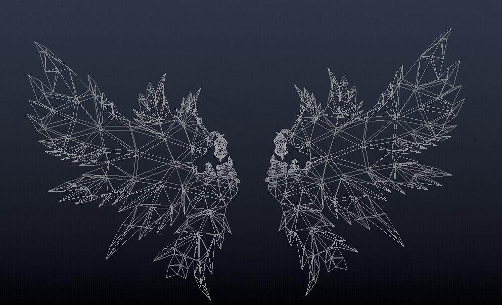 Futuristic Wing Low-poly 3D model_7