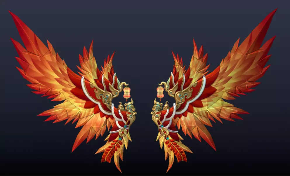 Futuristic Wing Low-poly 3D model_0