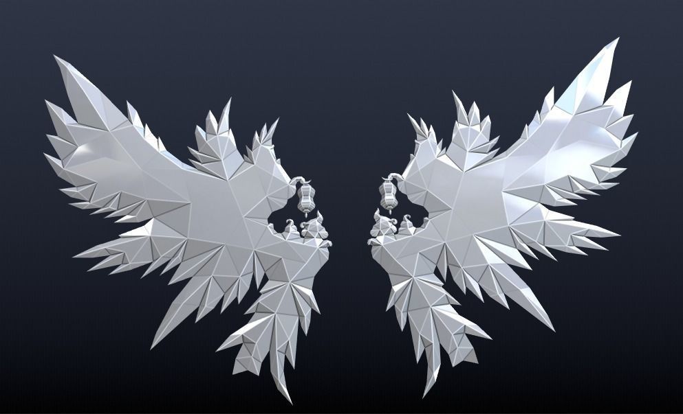 Futuristic Wing Low-poly 3D model_2