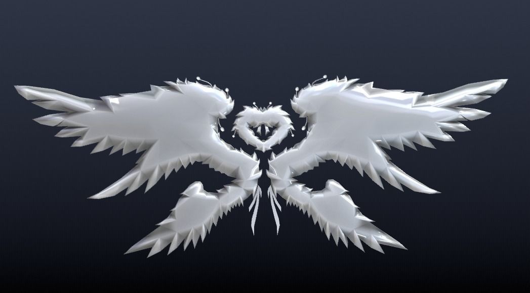 Futuristic Wedding Wing Low-poly 3D model_2