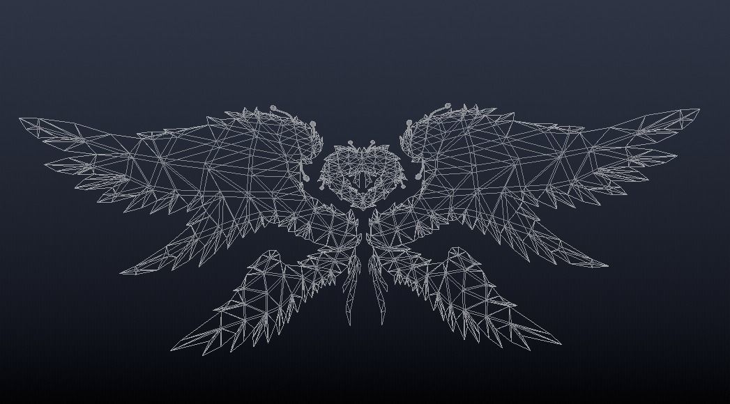 Futuristic Wedding Wing Low-poly 3D model_3