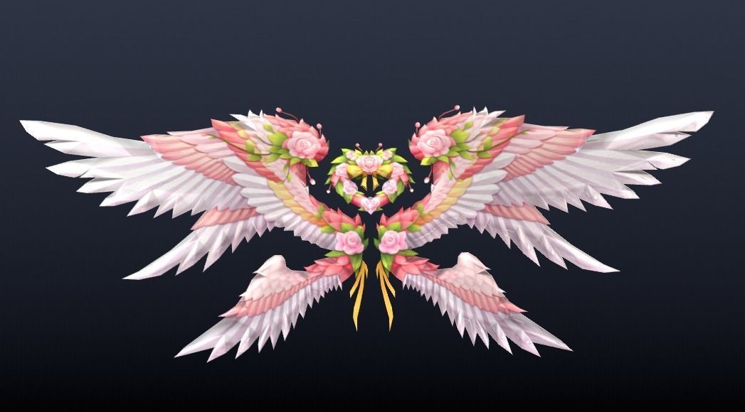 Futuristic Wedding Wing Low-poly 3D model_1
