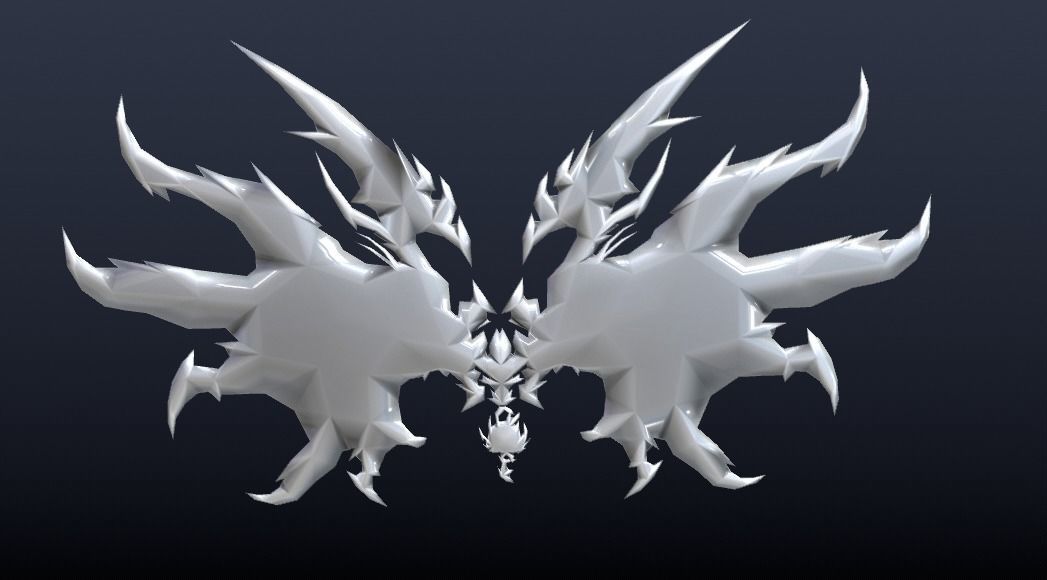 Futuristic Dragon Wing Low-poly 3D model_2