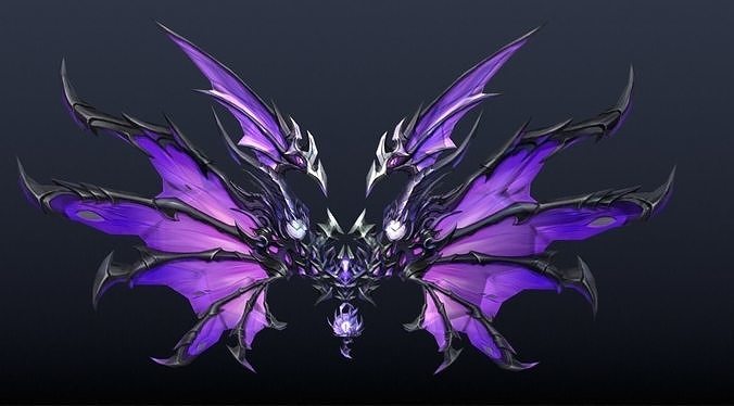 Futuristic Dragon Wing Low-poly 3D model