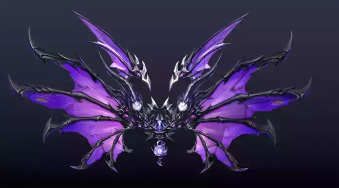 Futuristic Dragon Wing Low-poly 3D model