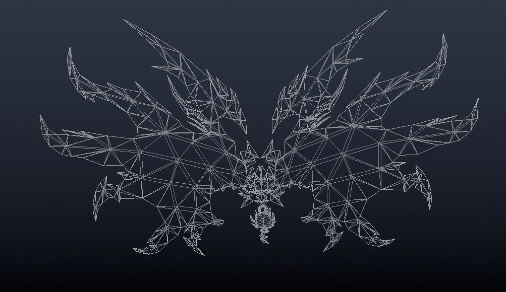 Futuristic Dragon Wing Low-poly 3D model_7