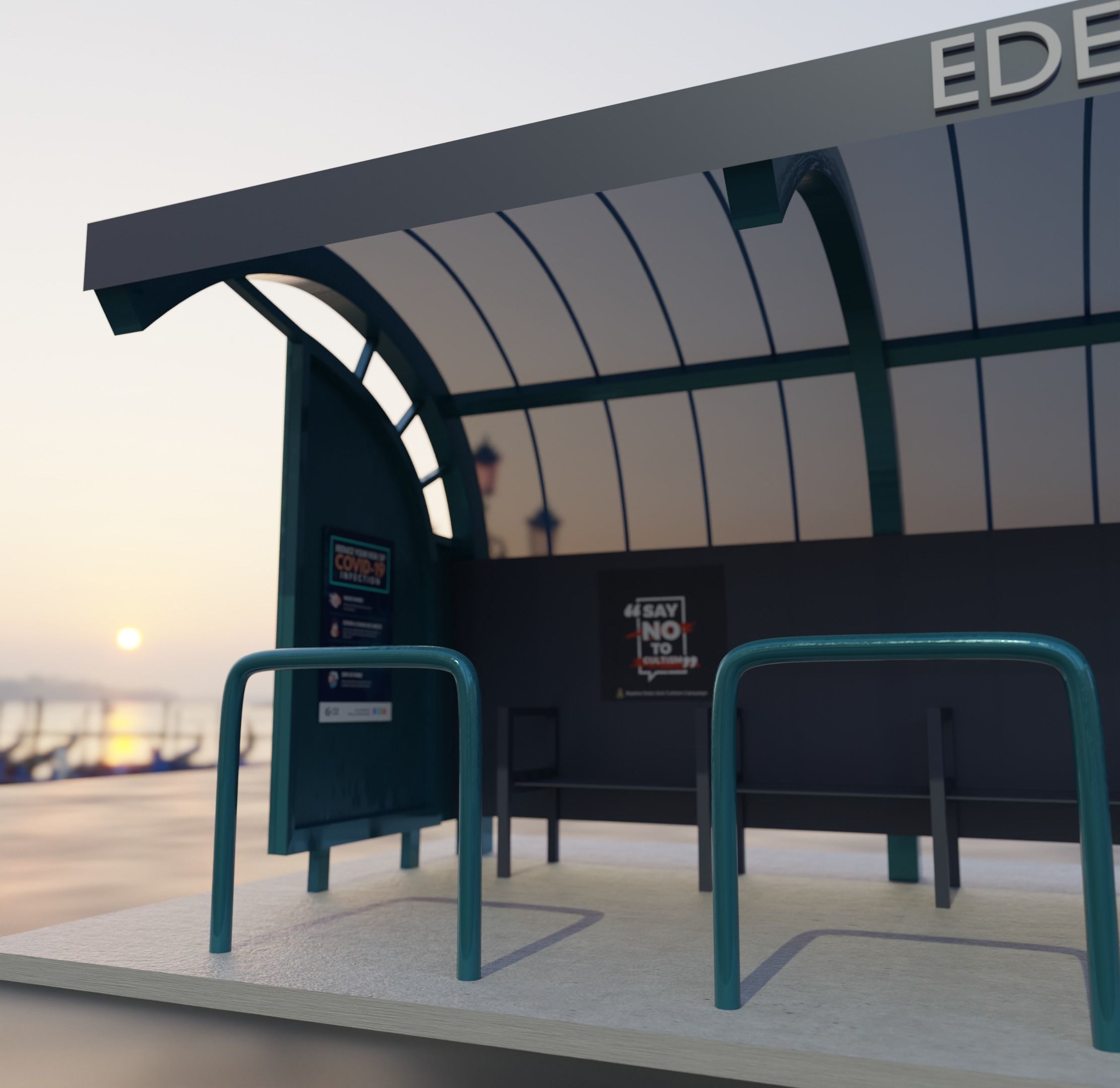 BUS-STOP TWO Free 3D model_1