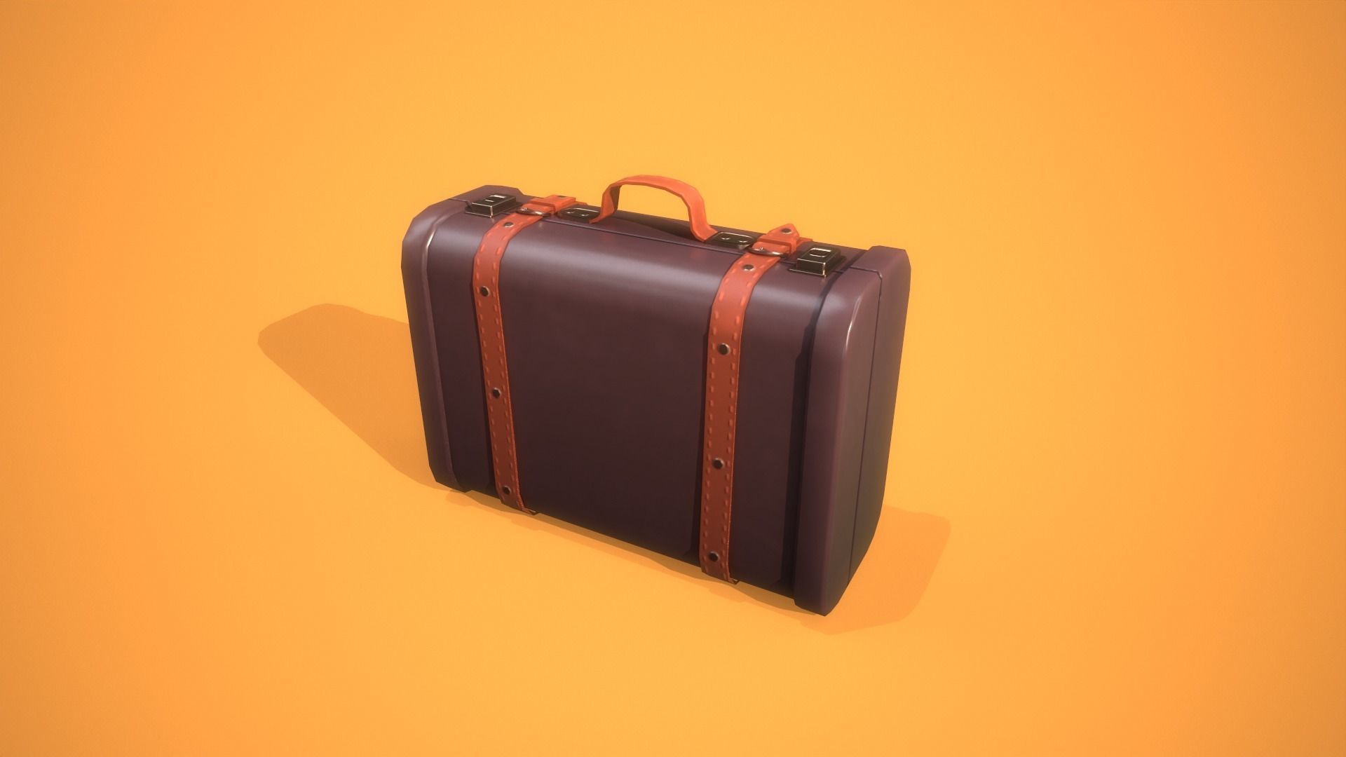 Cartoon Suitcases Low-poly 3D model_2