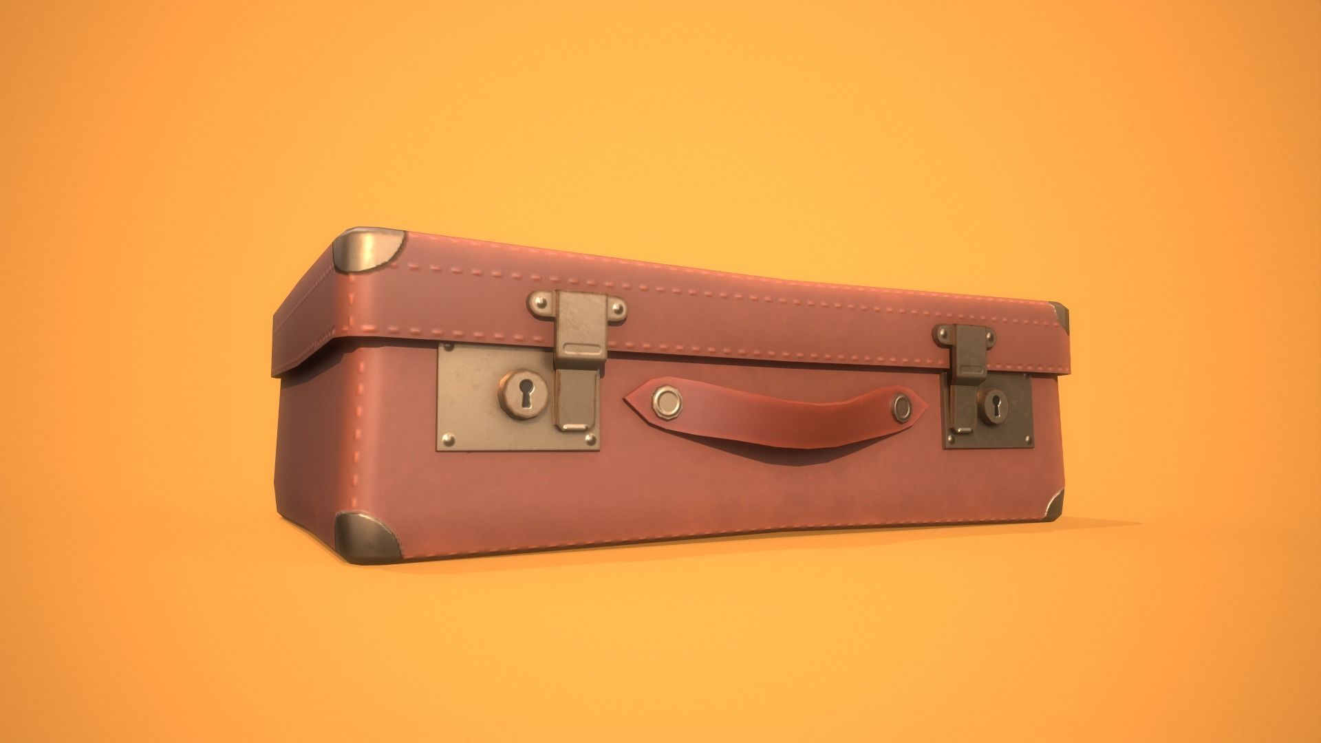 Cartoon Suitcases Low-poly 3D model_12