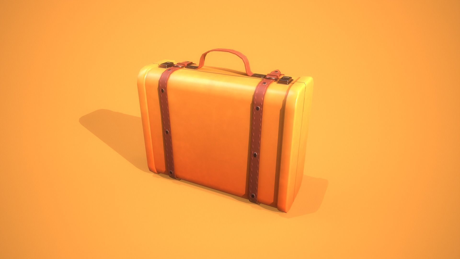 Cartoon Suitcases Low-poly 3D model_6