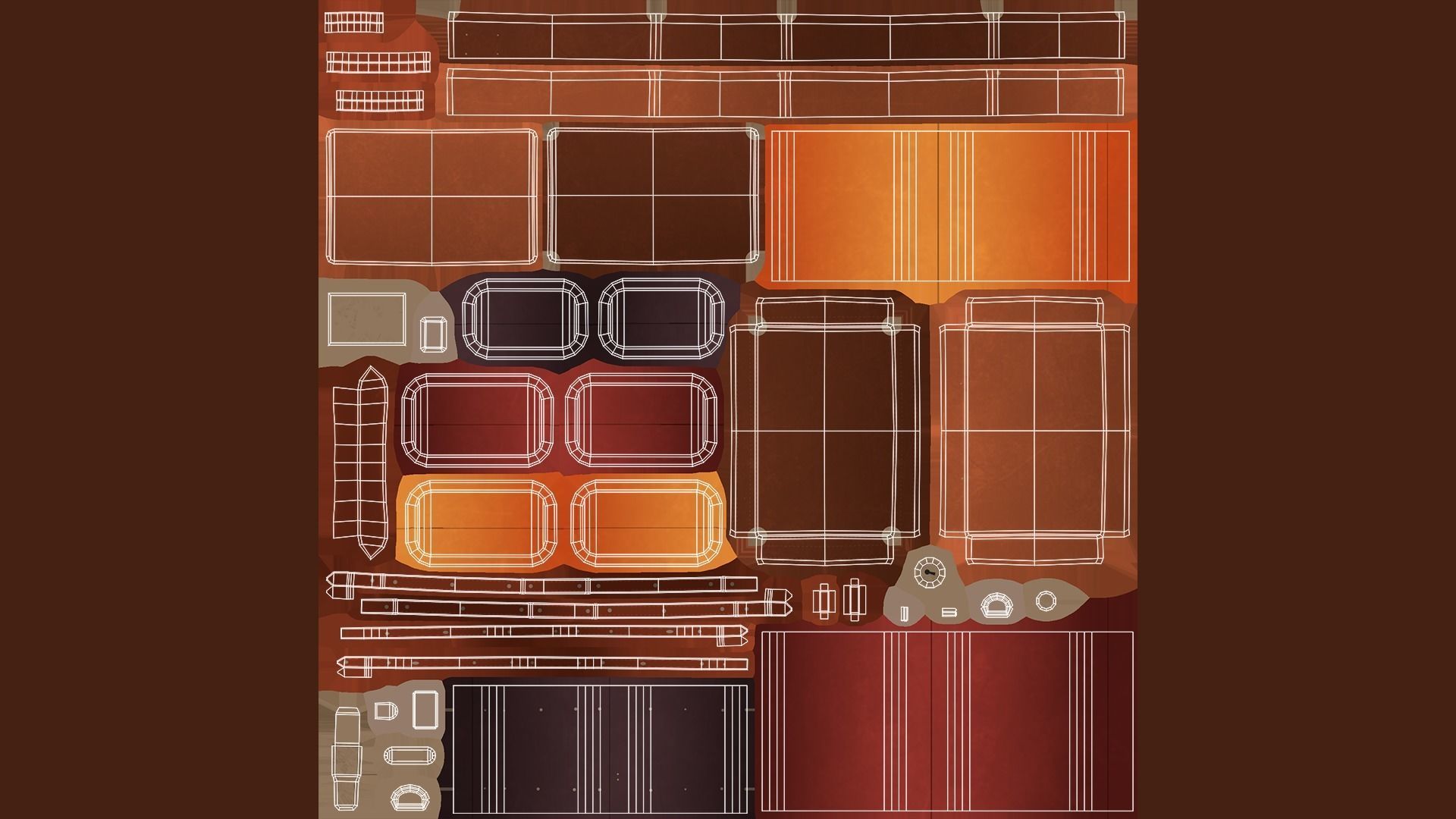 Cartoon Suitcases Low-poly 3D model_16