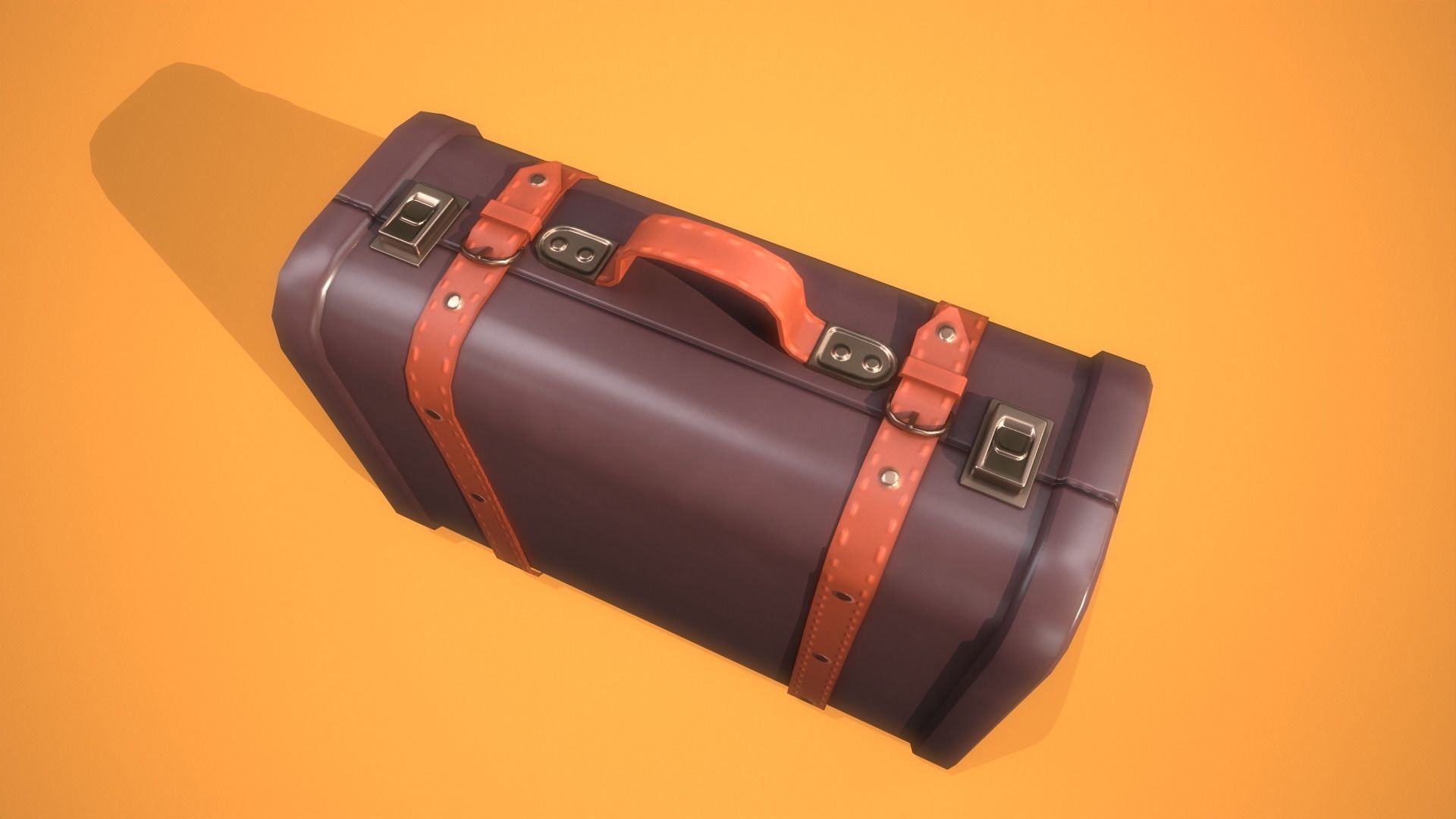 Cartoon Suitcases Low-poly 3D model_4