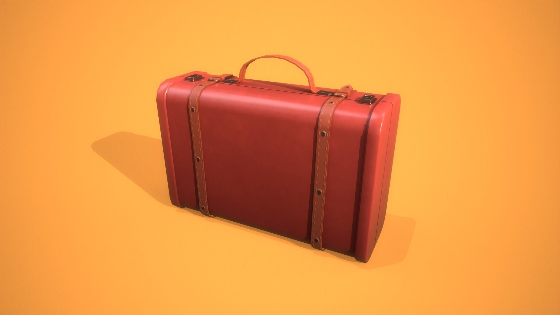 Cartoon Suitcases Low-poly 3D model_8