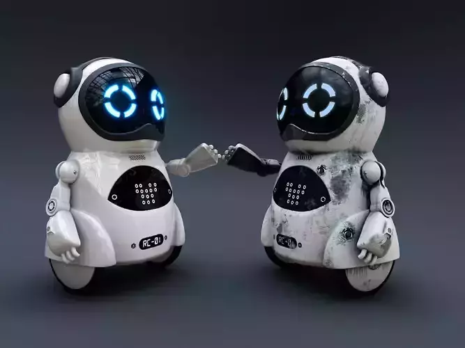 Robot 3D model with eyes