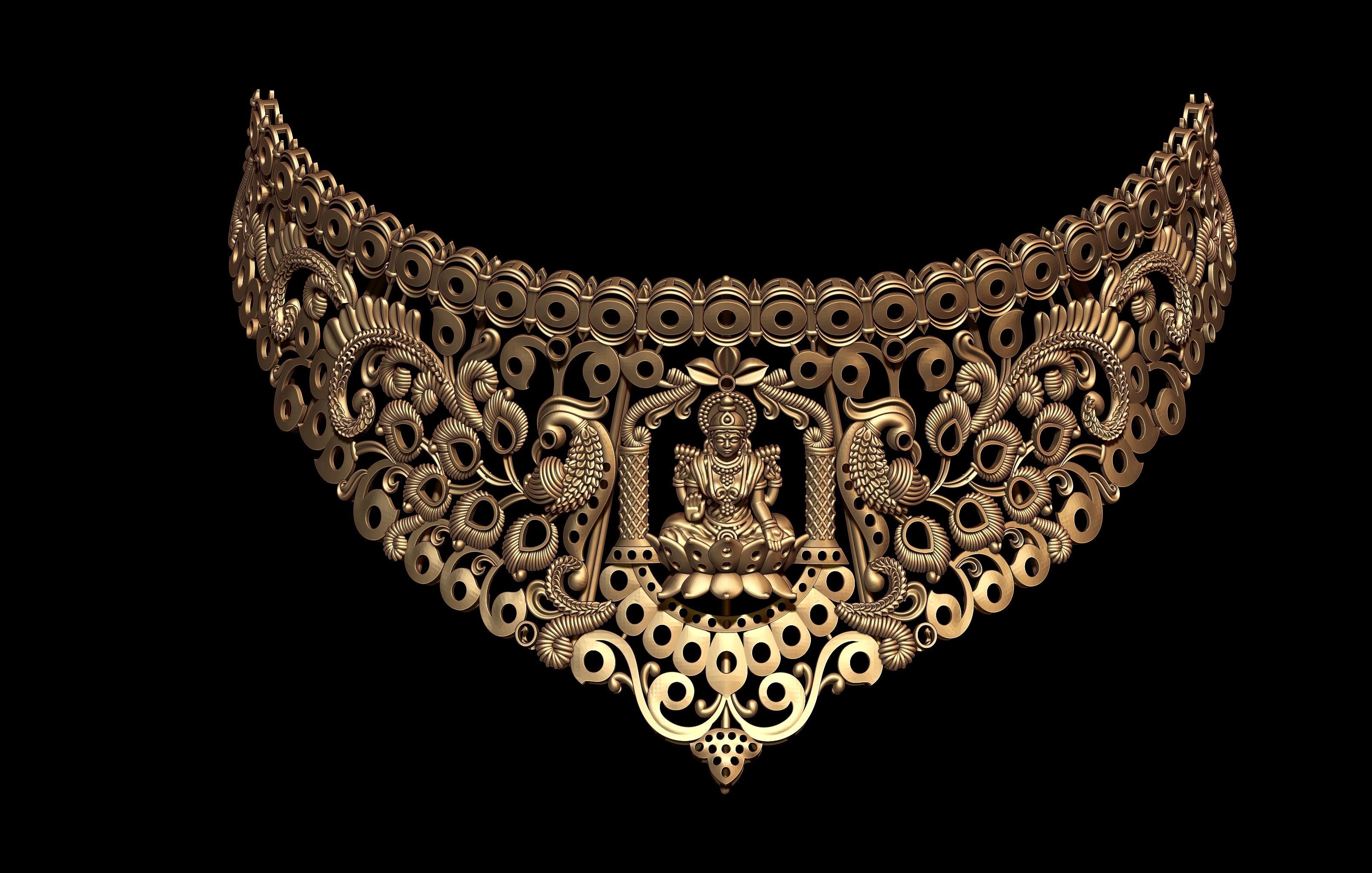 Indian God Necklace Set 02 3D print model_5