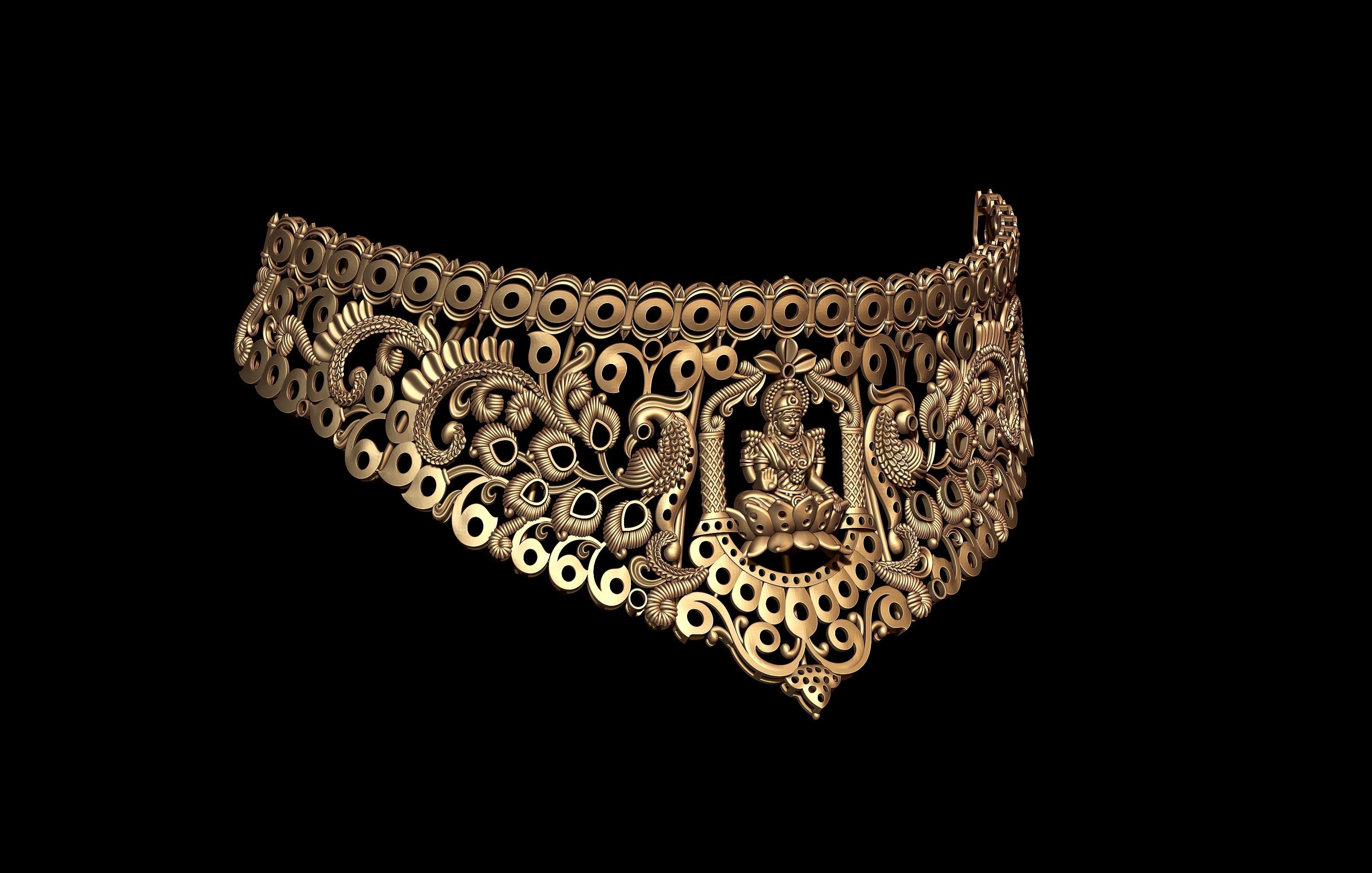 Indian God Necklace Set 02 3D print model_4