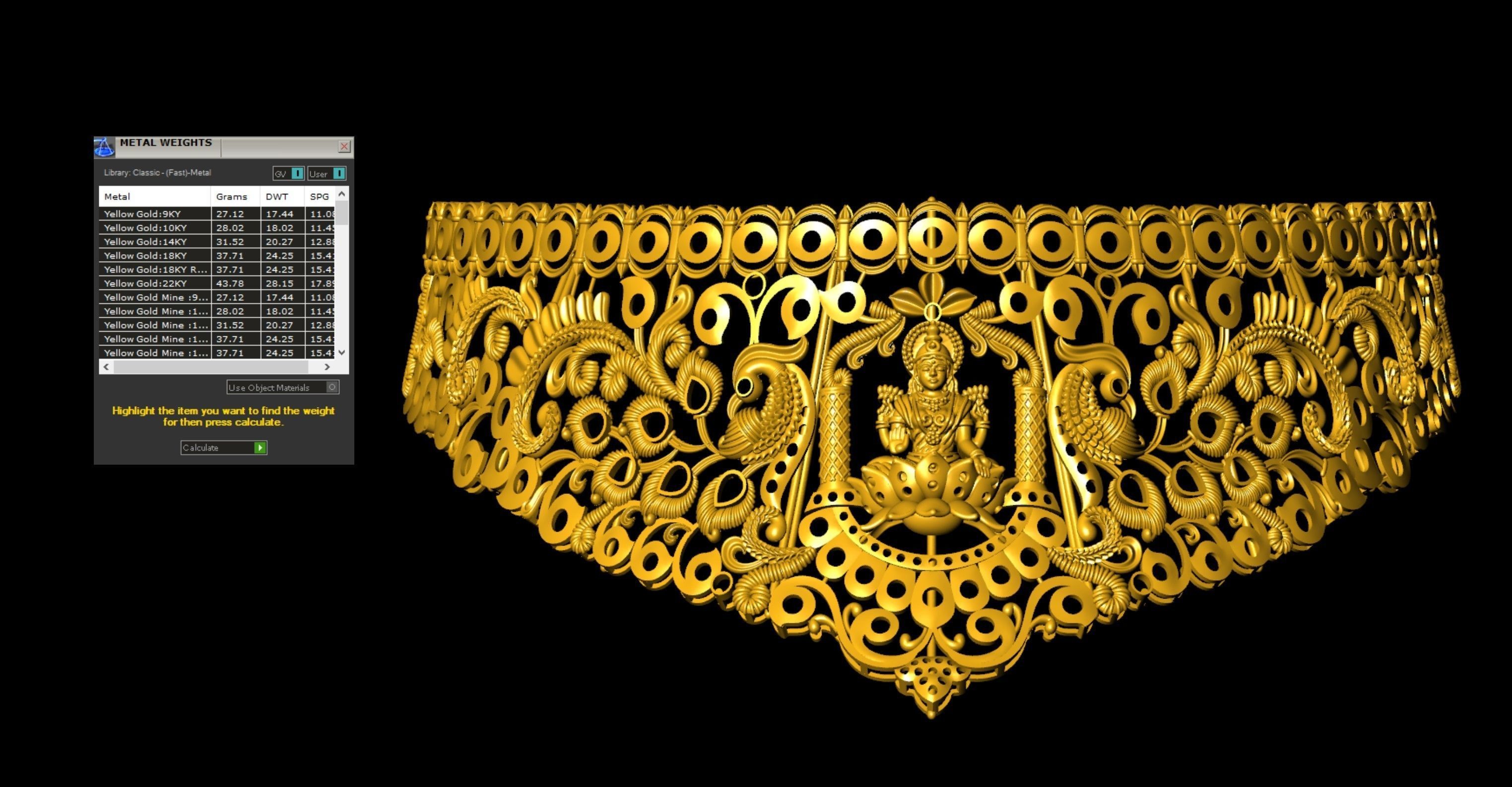 Indian God Necklace Set 02 3D print model_7