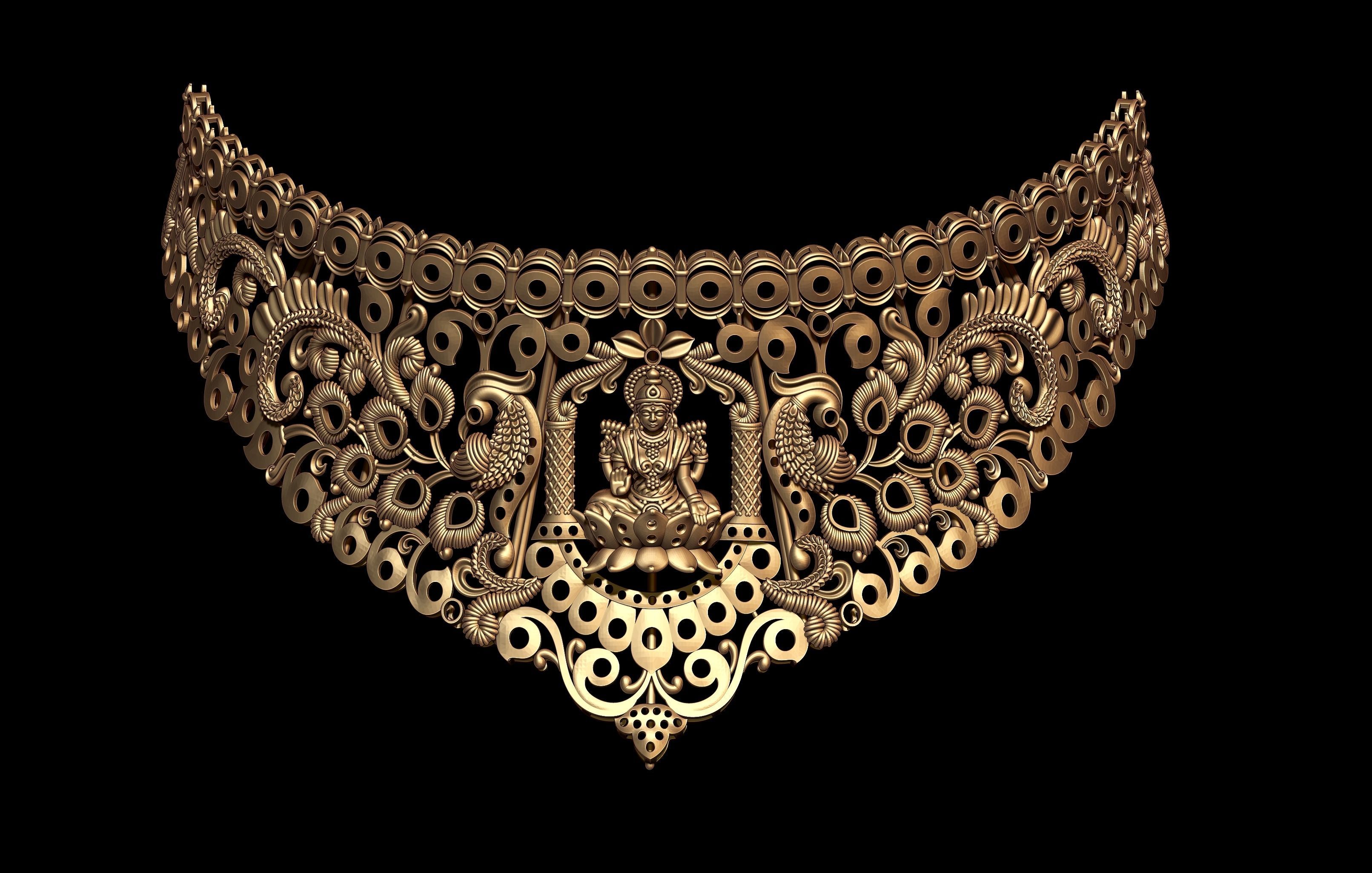 Indian God Necklace Set 02 3D print model_2