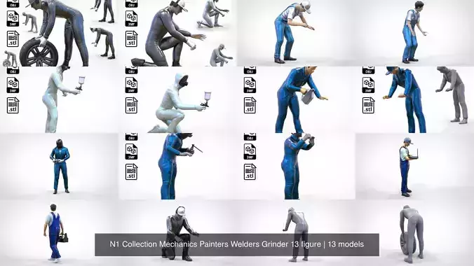 N1 Collection Mechanics Painters Welders Grinder 13 figure 