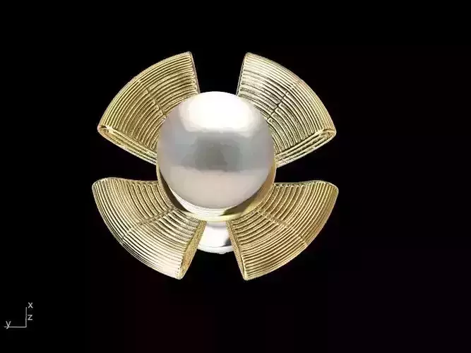 cutout flower pearl earrings stl verified  3D print model