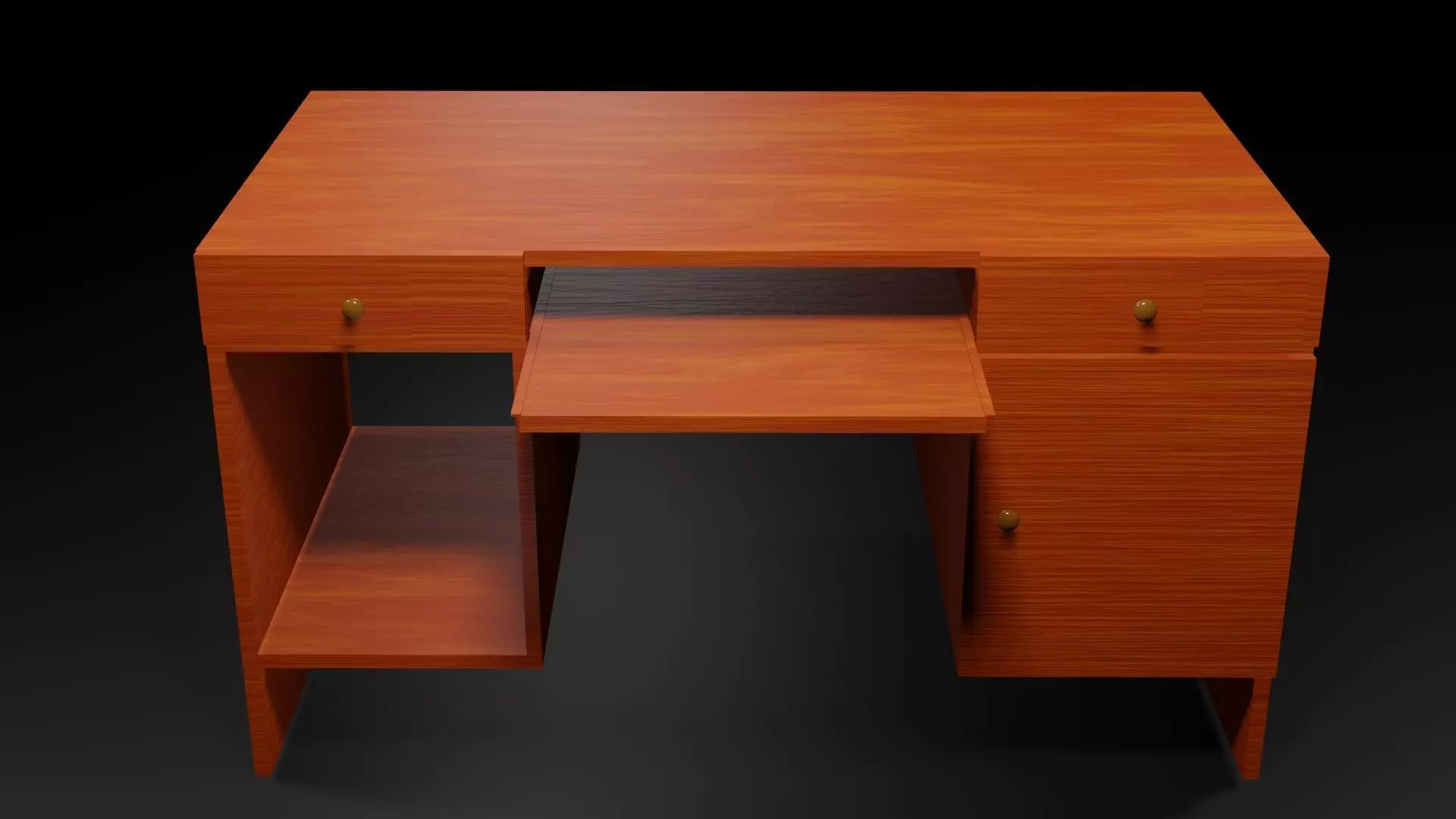 Computer Table Free low-poly 3D model