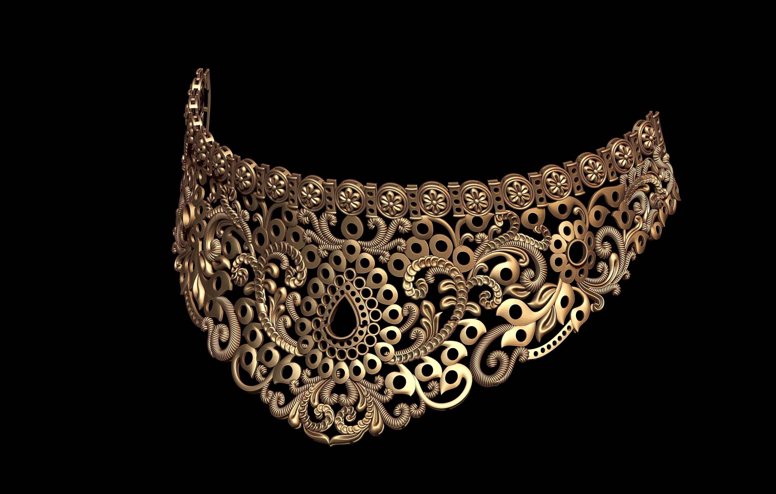 Indian God Necklace Set 09 3D print model_5