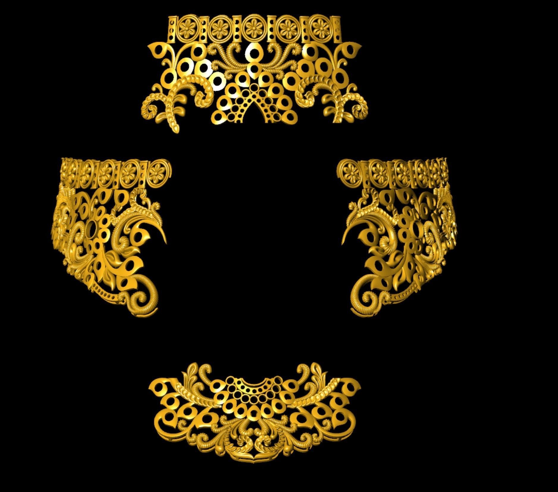 Indian God Necklace Set 09 3D print model_7