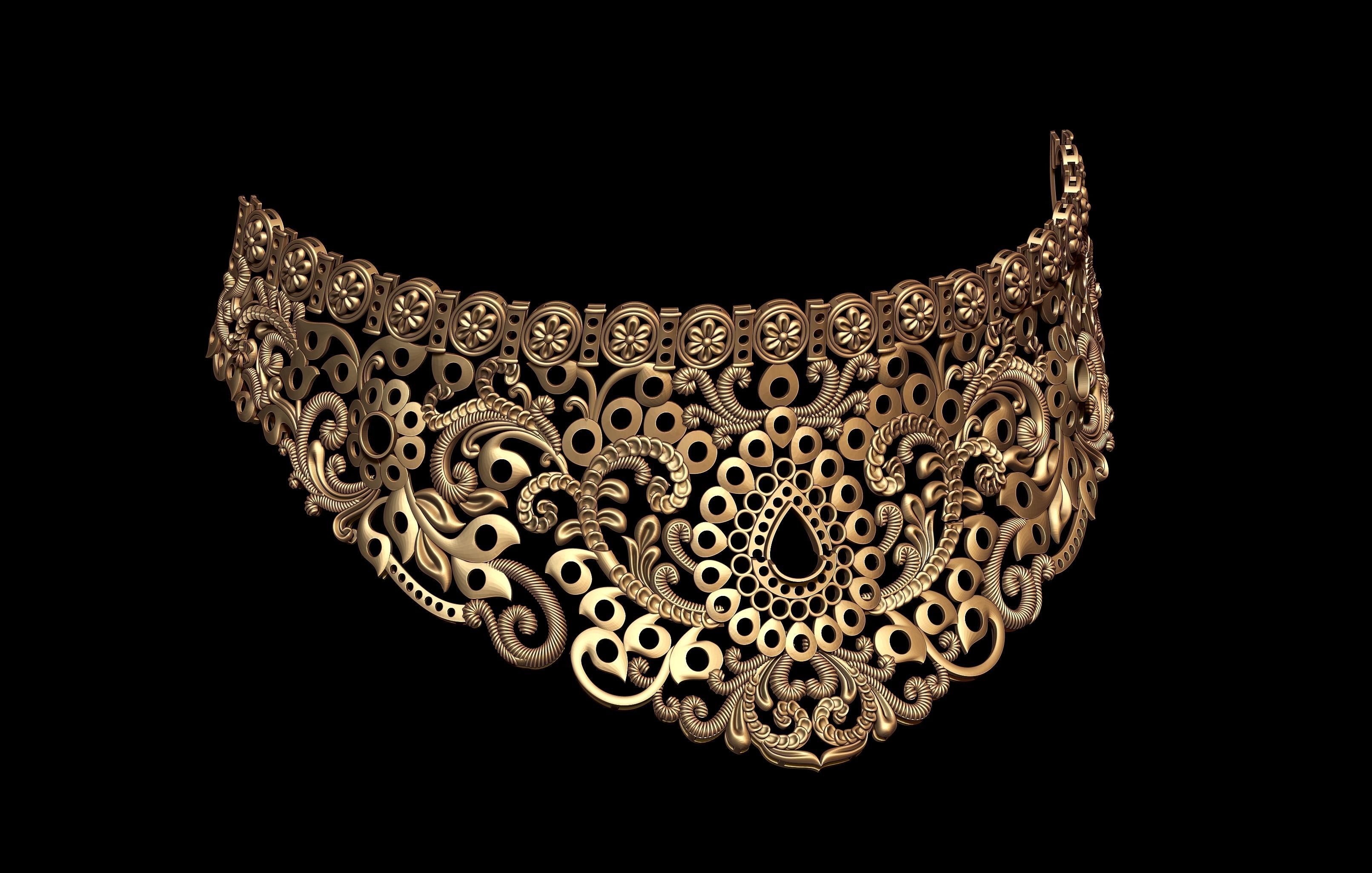 Indian God Necklace Set 09 3D print model_4