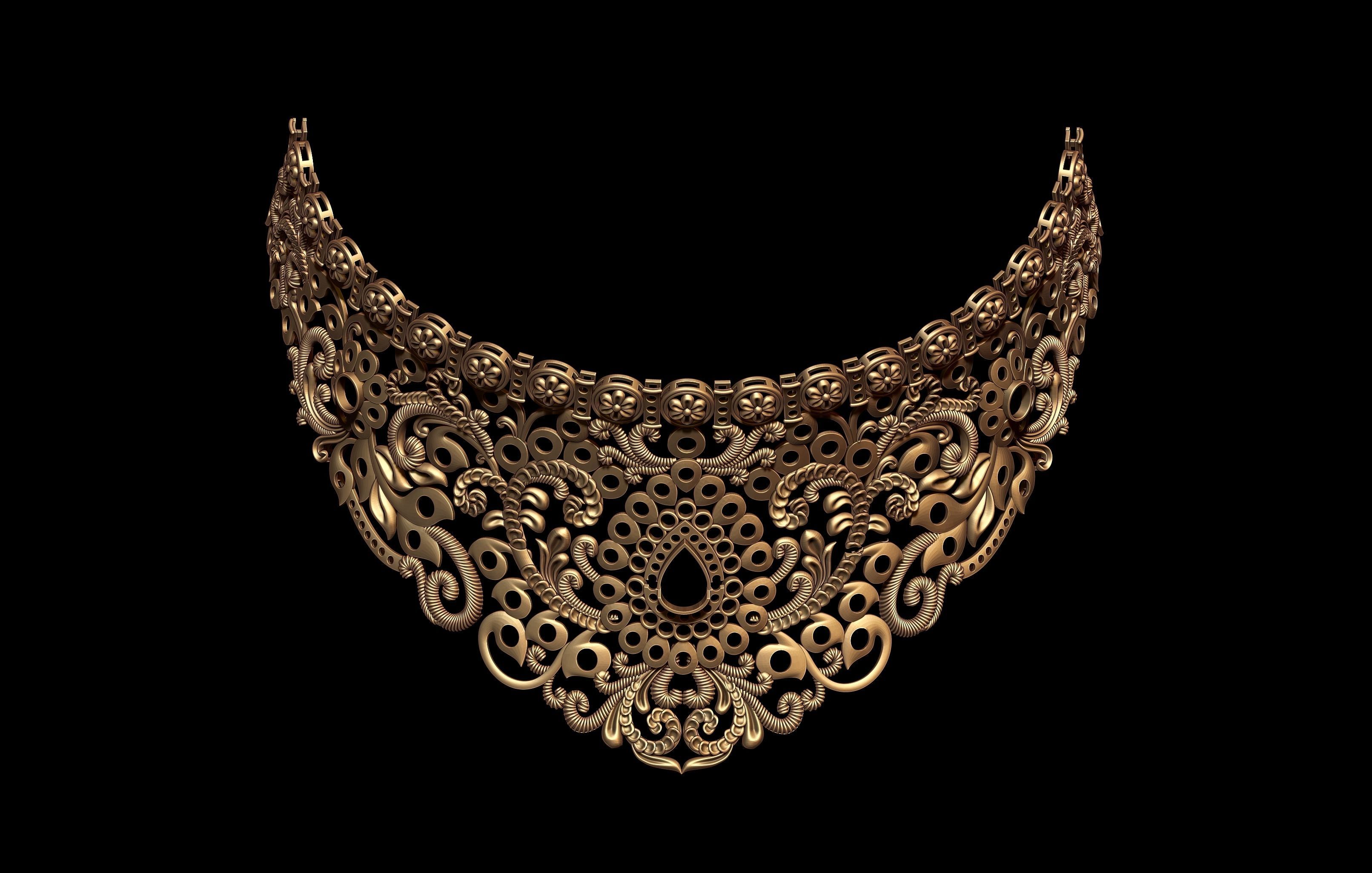 Indian God Necklace Set 09 3D print model_3