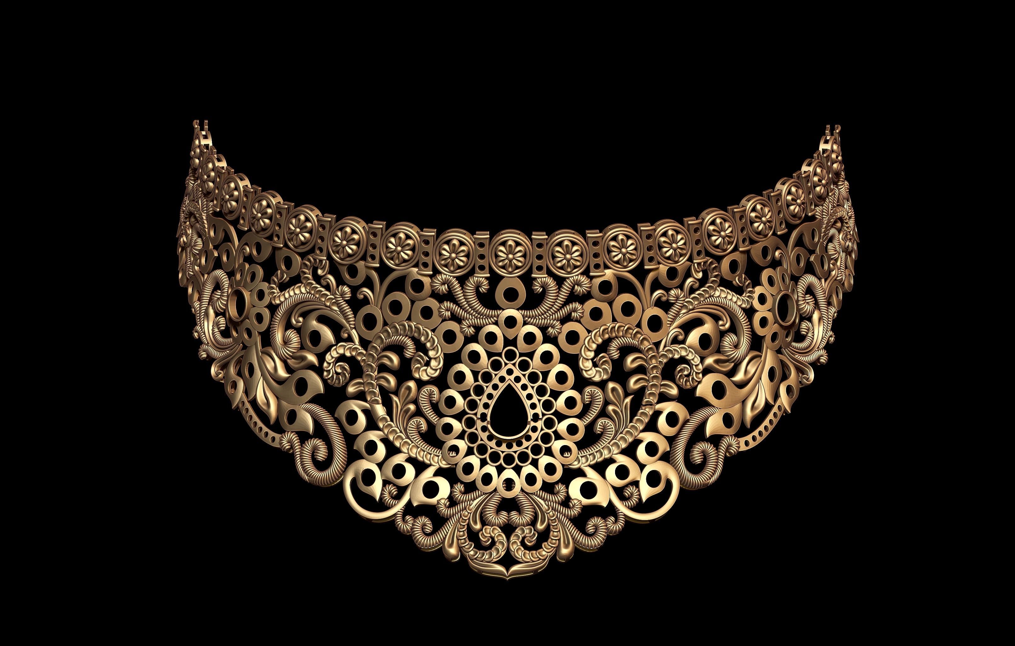 Indian God Necklace Set 09 3D print model_2