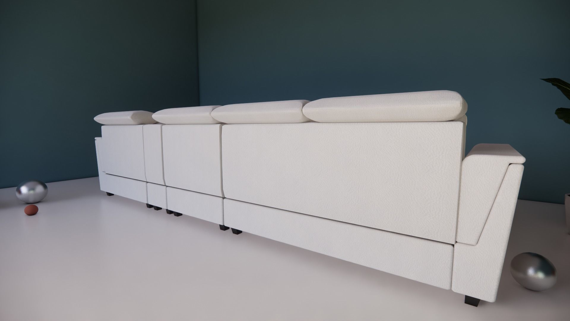 L-section leather sofa Low-poly 3D model_6