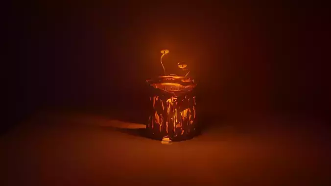 Trash can monster Low-poly 3D model